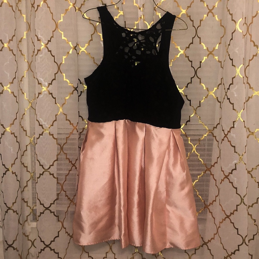 Pink and Black Mini Dress